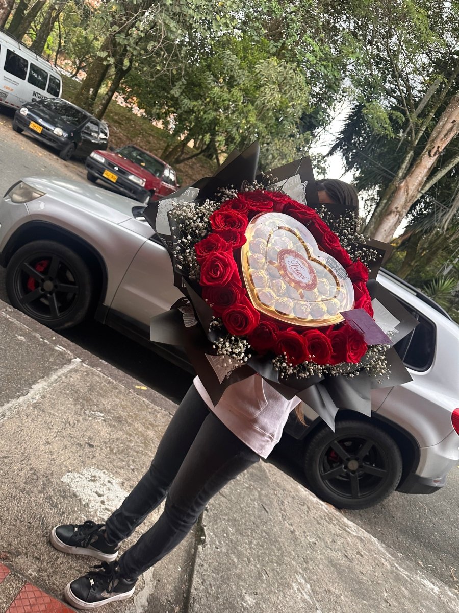 Ramo corazón de chocolate - Distri Regalos