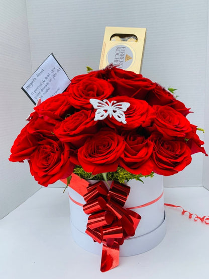 Bouquet 24 rosas 8 Ferrero - Distri Regalos