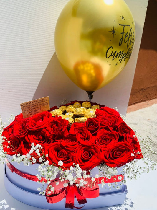 Bouquet 24 Rosas y Ferrero - Distri Regalos