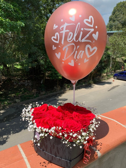 Bouquet 24 Rosas y Globo - Distri Regalos