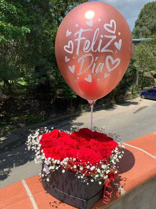 Bouquet 24 Rosas y Globo - Distri Regalos