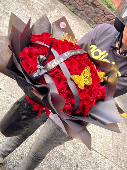 Buchón 100 rosas 50 Ferrero - Distri Regalos