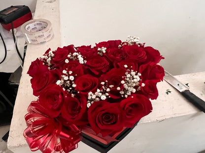 Bouquet corazón 24 rosas - Distri Regalos
